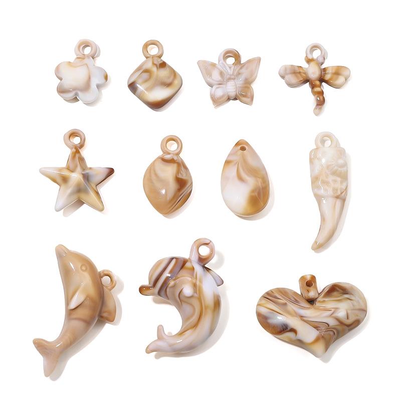 亚克力仿真海洋生物系列吊坠手工diy制作耳环项链手链挂件定制