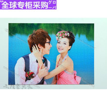 日本购A2照片木质拼图送相框diy创意情侣定制礼品婚纱照/明星/动