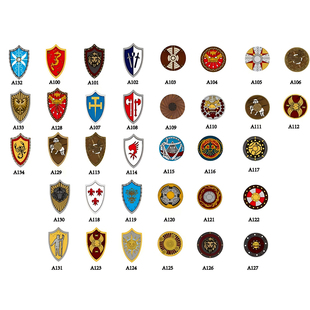 适配乐高中古中世纪盾牌武器配件人仔零件MOC拼装第三方积木玩具