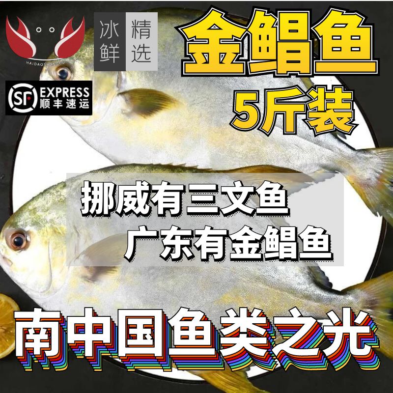 金鲳鱼新鲜冷冻金昌鱼鲜活鲳鳊鱼昌扁鱼冰鲜鱼深海海昌鱼肉鱼特大 水产肉类/新鲜蔬果/熟食 鲳鱼 原图主图