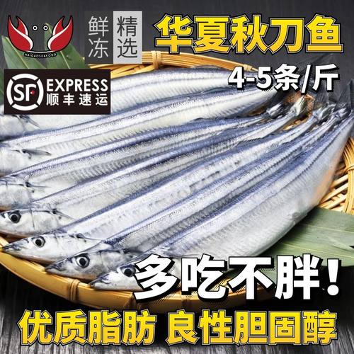 秋刀鱼新鲜冷冻整箱20斤烧烤商用日式料理海鲜水产鲜活深海鱼