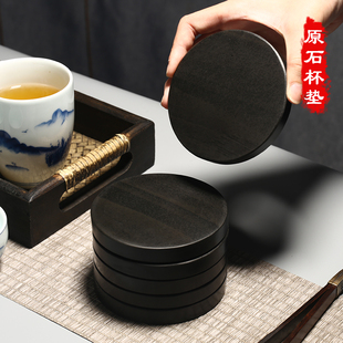 茶具茶盘茶台天然原石杯垫茶垫家用茶托 歙县砚台歙砚 隔热垫子