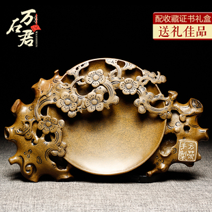 万石君 国家非遗精品歙砚 安徽歙县砚台可磨墨老坑黄鱼子天然原石