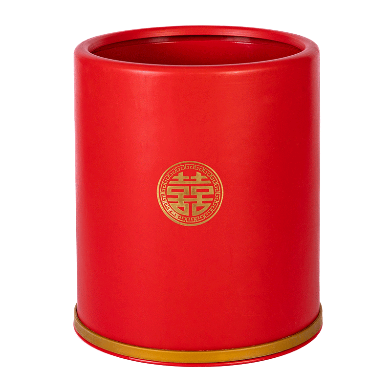 喜事垃圾桶无盖压圈红色女方陪嫁婚礼乔迁开业喜庆用品家有喜事