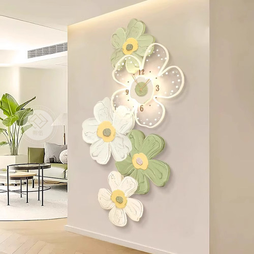 2026新款花朵挂钟玄关客厅