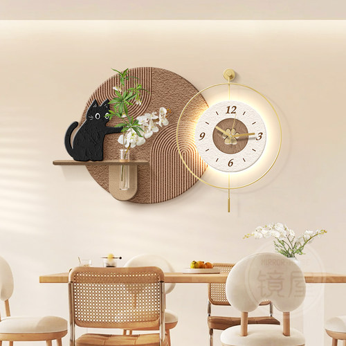 法式奶油风餐厅装饰画挂钟