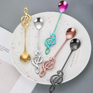 304 Stainless Steel Musical Notes Coffee Spoon Stirring Cup