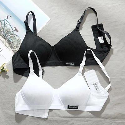 Cotton Underwear Women AB Cup Bra Wireless Gathered Comfort