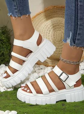 Casual heels platform sandals外贸原单百搭爆款厚底增高凉鞋女