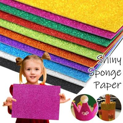 10pcs Glitter Foam Paper Self-adhesive Spong Paper Diy Craft