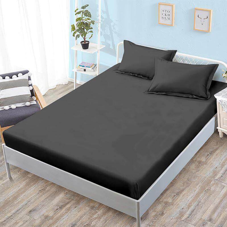 King Size bed sheets fitted sheet pillow cases 纯色床笠 枕套