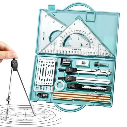 Drafting Kit Geometry Drawing Tools Set Triangle Ruler Compa