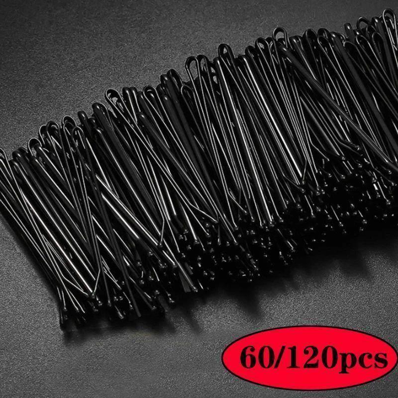 60/120pcs Black Hairpins for Women Hair Clip Lady Bobby Pins