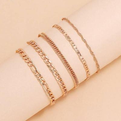 Metal Chain Anklet Set For Women Vintage Ankle Bracelets Fem