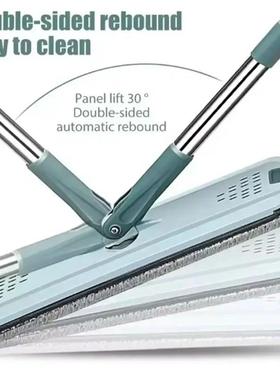 Flat Squeeze Mop with Bucket Hand Free Wringing Floor Cleani