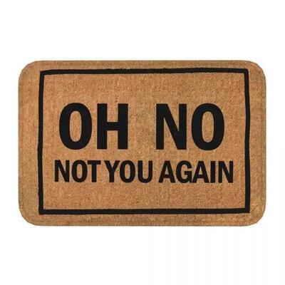 Funny Door Mat Oh No Not You Again Flannel Doormat Home Deco
