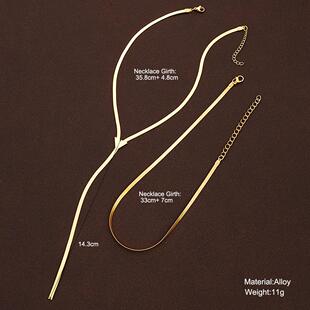 Gold tassel necklace women欧美饰品金色蛇骨链流苏项链锁骨链
