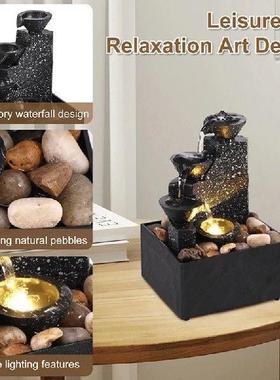 Tabletop Waterfall Decor Water Fountain Desktop Ornaments