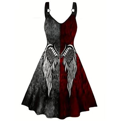 Halloween Party Devil Wings Printed Dress Girl搞怪印花连衣裙