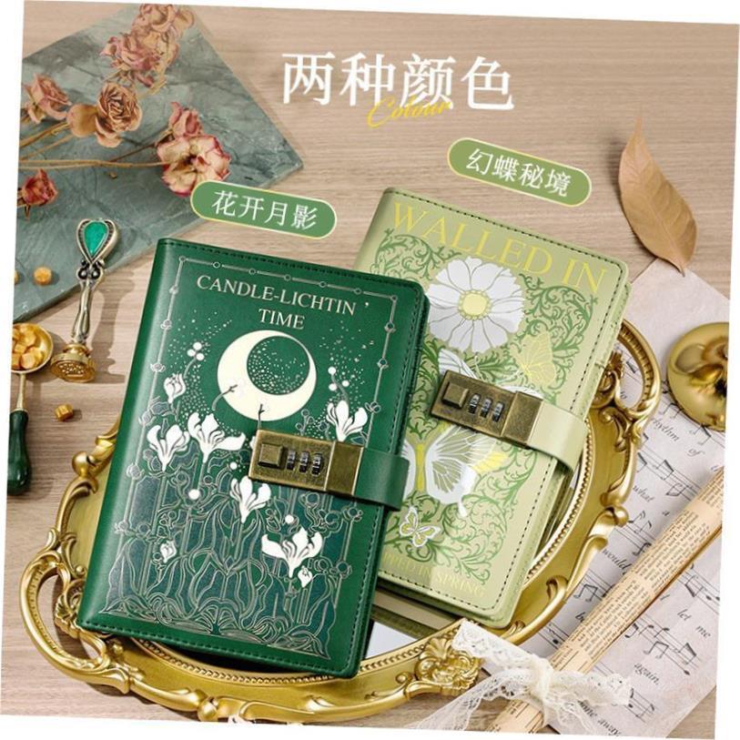 password book retro notebook for girls lock diary密码日记本