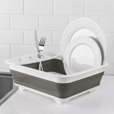 Foldable Dish Rack Drainer Portable Dry Dinnerware Organizer