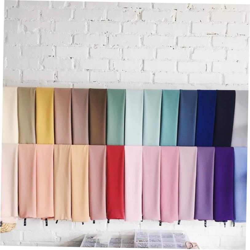 54color solid color chiffon long scarf headscarf Shawl Scarf