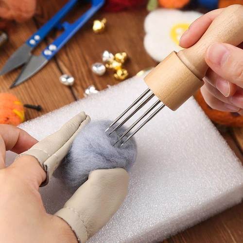 70PCS Needle Felting Kit Wool Felt Needle Wool Felt Pocked N