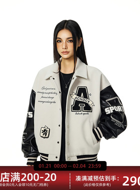 【Achock官方店】翻领刺绣棒球服外套春季新款复古情侣立领夹克潮