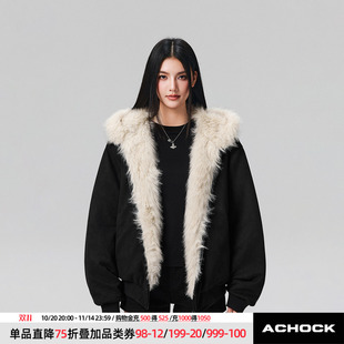 【Achock官方店】麂皮加厚保暖毛领座山雕棉袄重磅棉衣防风外套男