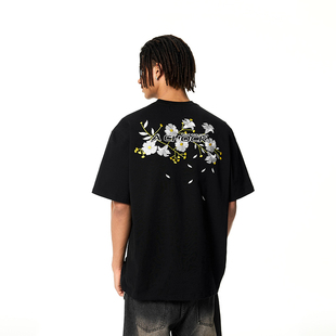 【Achock官方店】刺绣短袖T恤男女新款潮牌中国风花卉上衣情侣装