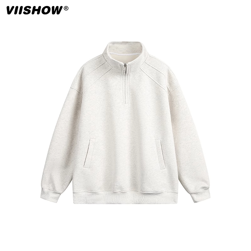 VIISHOW复古日系纯色半拉