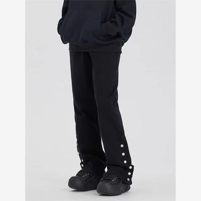 新因素美式高街排扣牛仔裤男款宽松直筒休闲错位纽扣vibe风潮裤子