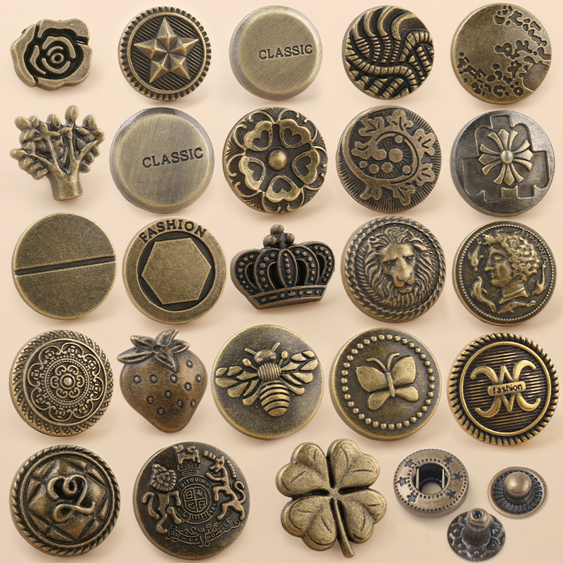 复古四合扣金属纽扣扣子