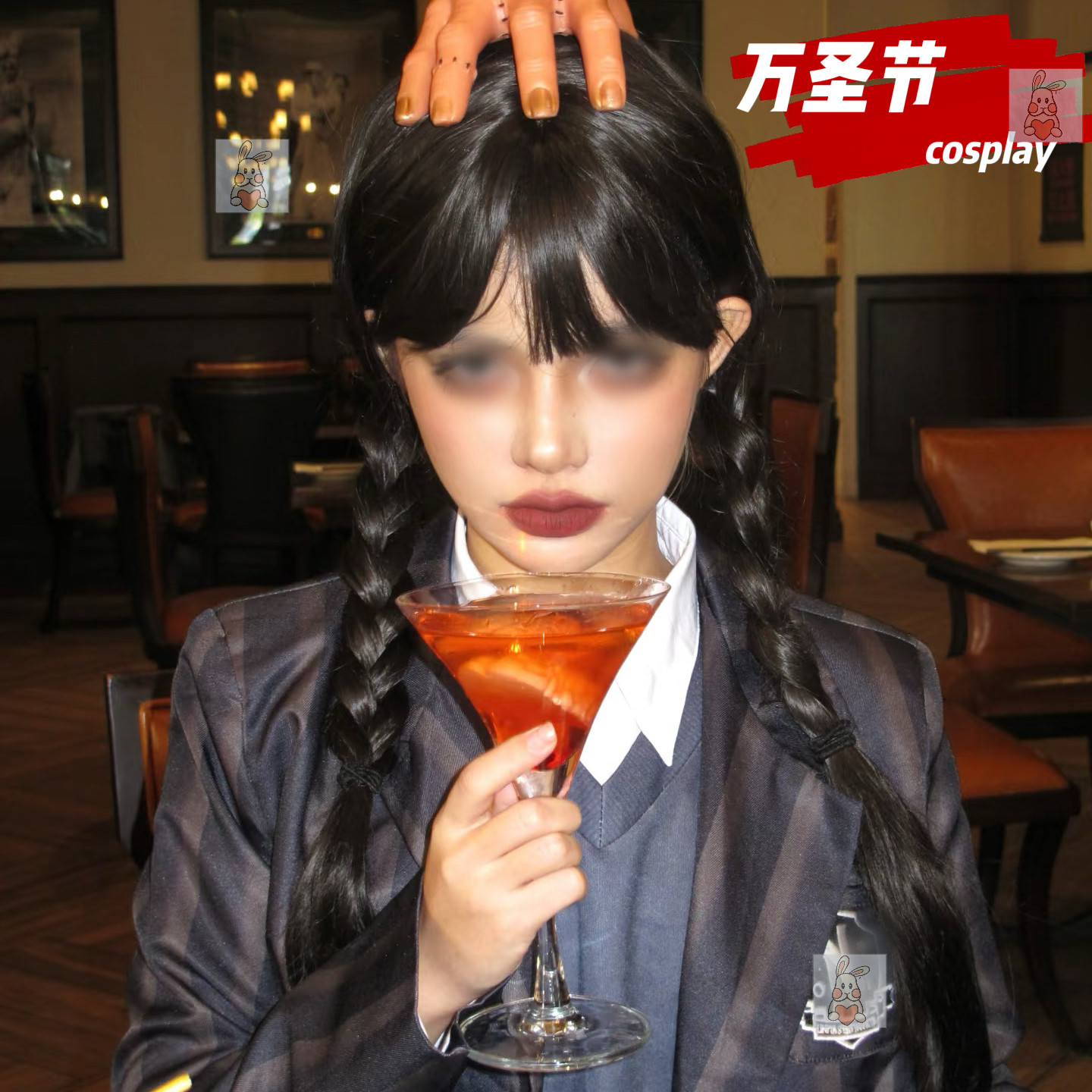 万圣节星期三cos服装亚当斯一家Wednesday成人装扮穿搭搞怪套装