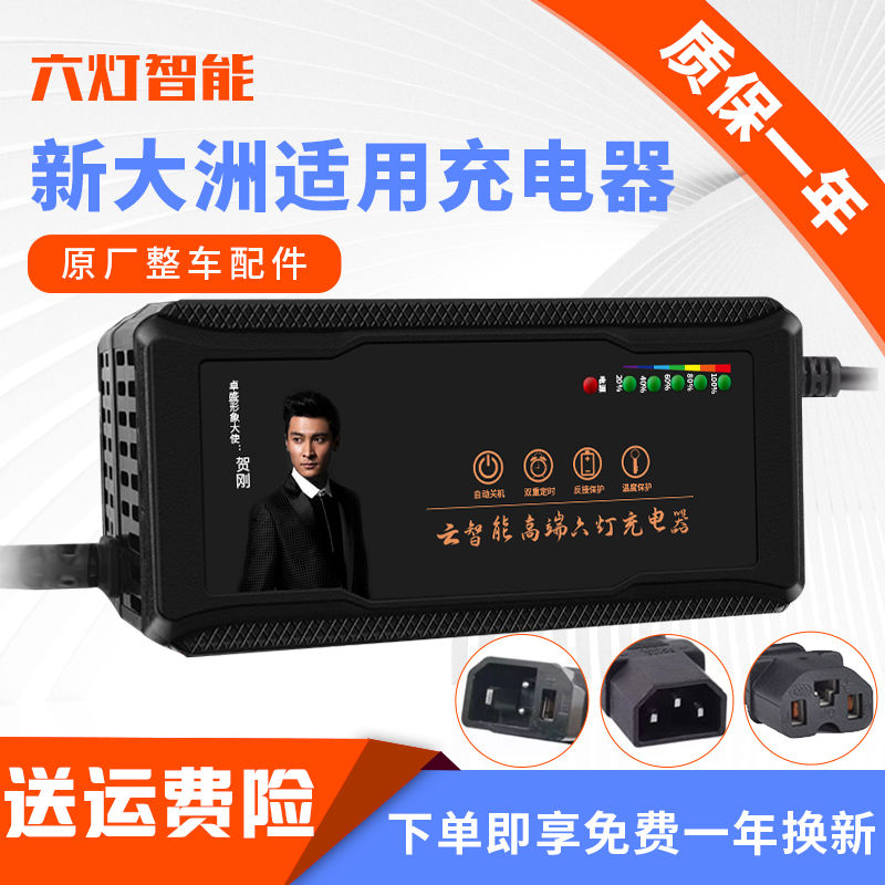 適用于新大洲電動車電瓶充電器48V12AH60V20AH72V32A新國標(biāo)公插