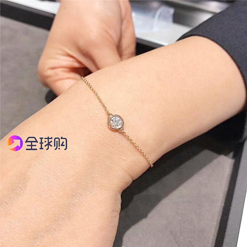 18K金泡泡手链 女轻奢小众纯银镀黄金色圆钻单钻一颗钻时尚礼物潮