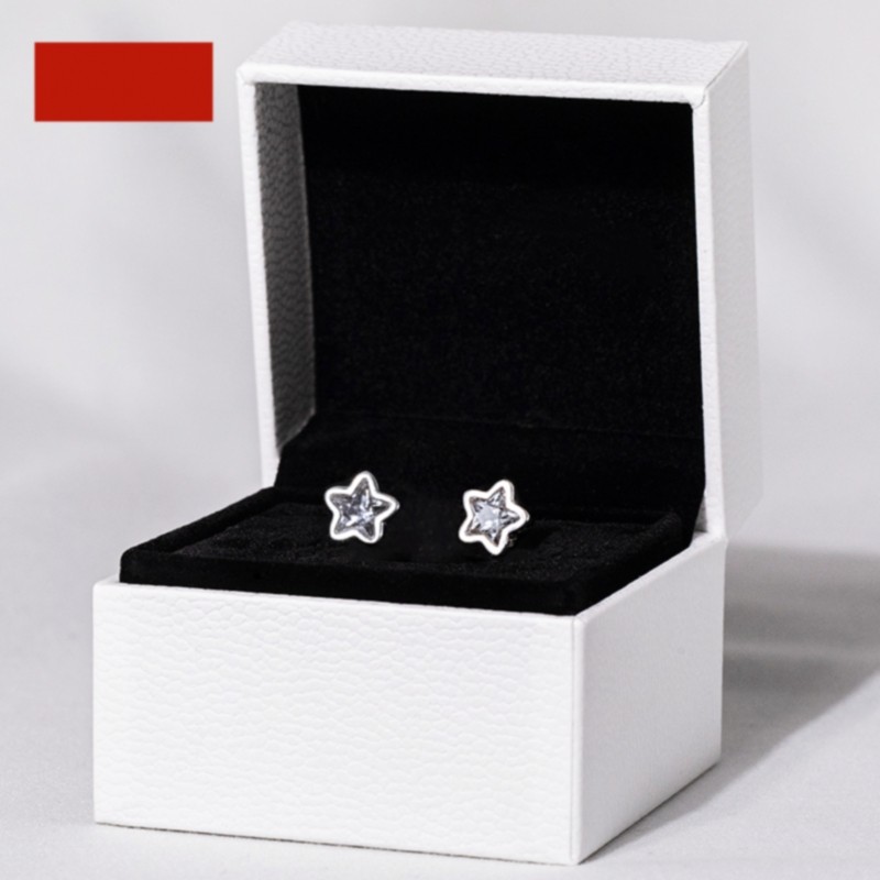 18K白金星星耳钉 女纯银几何五角星耳饰日常百搭高级感潮流