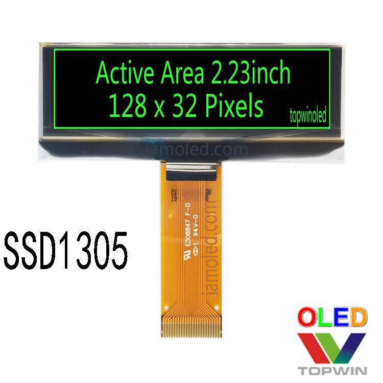 2.23英寸oled液晶显示屏2832ASGCG01绿色光高亮黑底绿字工控省电