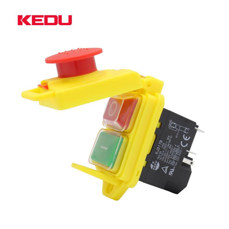 KEDU科都电磁开关欠电压过载保护大电流5插片按钮开关KJD17BFG