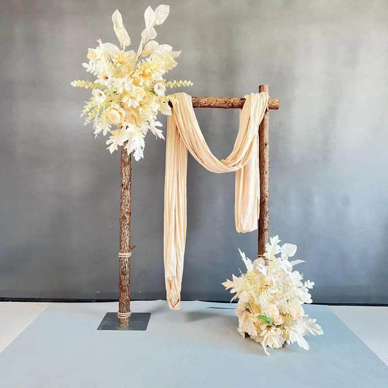 婚庆道具森系木桩门拱门草坪户外婚礼木头架花门布置树桩背景摆件