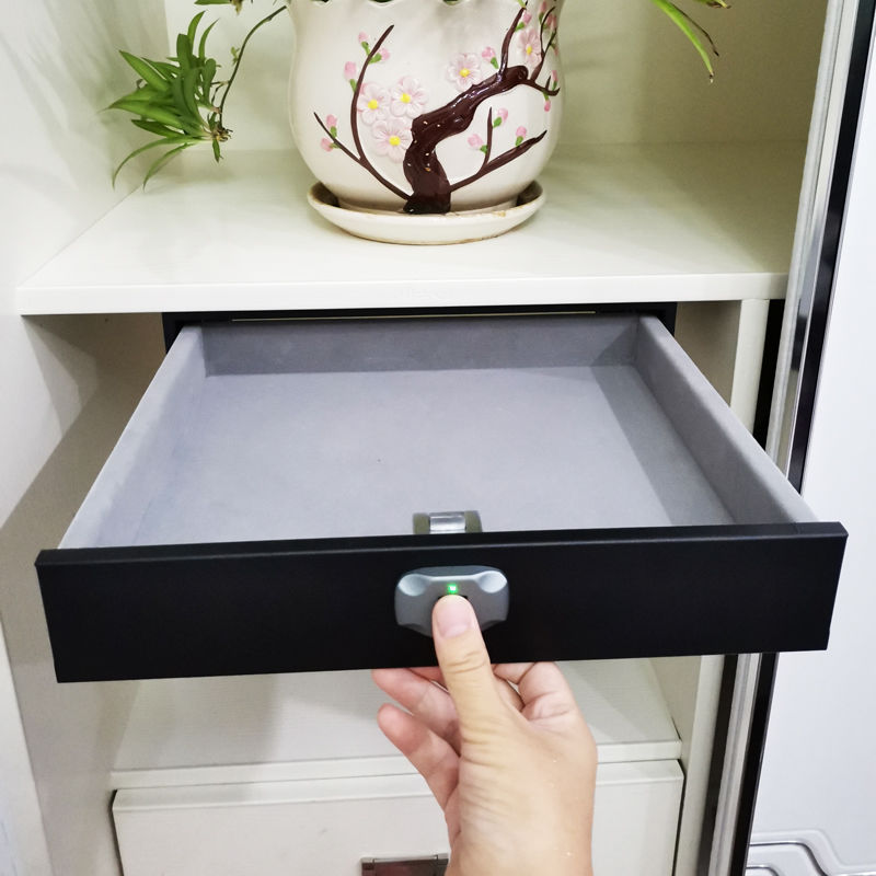 吸顶指纹抽屉式保险箱密码抽屉家用小型衣柜隐藏式办公智能保险柜