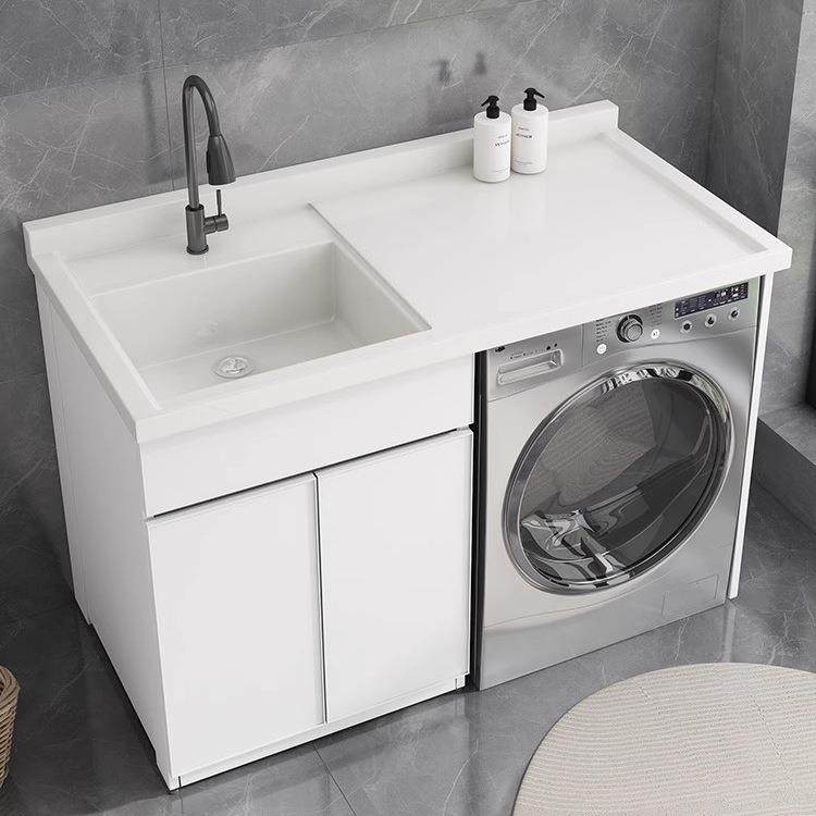 不带搓衣板洗衣机一体阳台柜蜂窝太空铝洗衣柜组合洗衣池伴侣洗脸