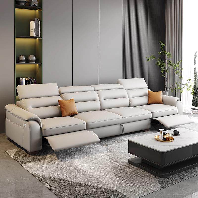 沙发智能电动多功能真皮沙发直排客厅头等舱沙发床折叠两用太空舱