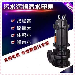 0.75排污潜水泵单相小型0.75KW便携式 污水泵 wqd10 小型便携式