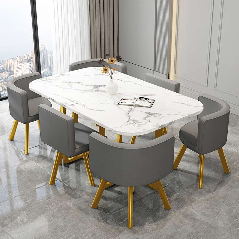 简约轻奢接待桌椅组合洽谈桌店铺会议桌椅办公室休闲长桌方桌餐桌