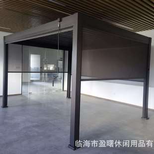 户外凉亭铝合金电动百叶棚星空棚庭院房子遮阳棚花园凉棚别墅