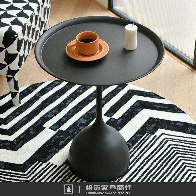 沙发边几极简轻奢小茶几黑色迷你现代简约创意小尺寸圆形客厅角几