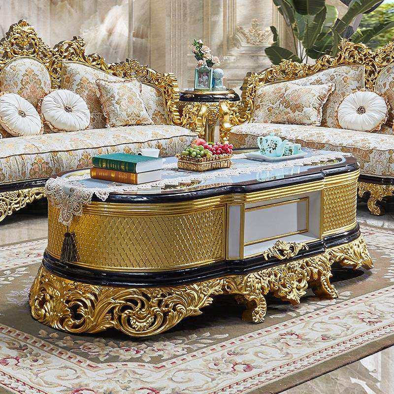 欧式宫廷茶几电视柜组合古典客厅法式奢华雕刻全实木地柜别墅家具