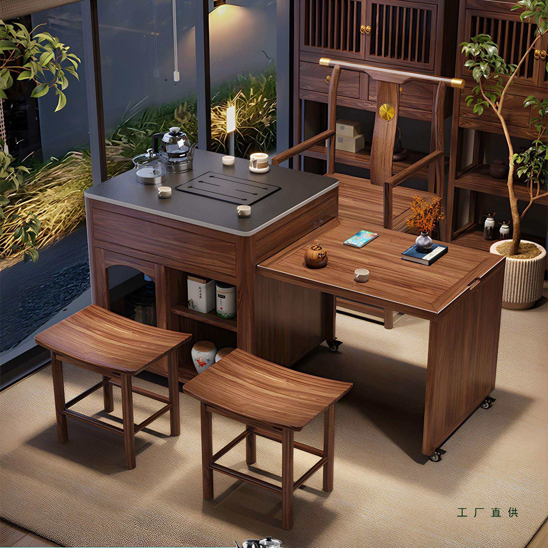 胡桃木阳台茶桌椅组合客厅家用实木泡茶台可移动伸缩小型简约茶几,畜牧/养殖物资,畜牧/养殖器械,淘宝优惠券,粉丝福利购,淘宝优惠卷