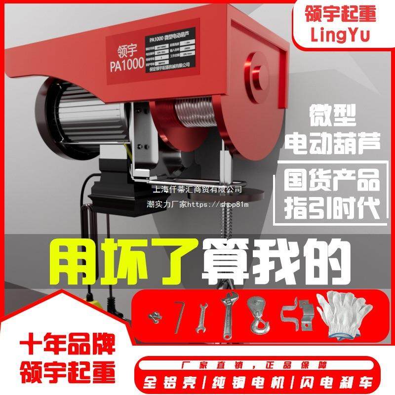 微型电动葫芦220V家用小型吊机1/0.5吨卷扬提升机升降起重机其他